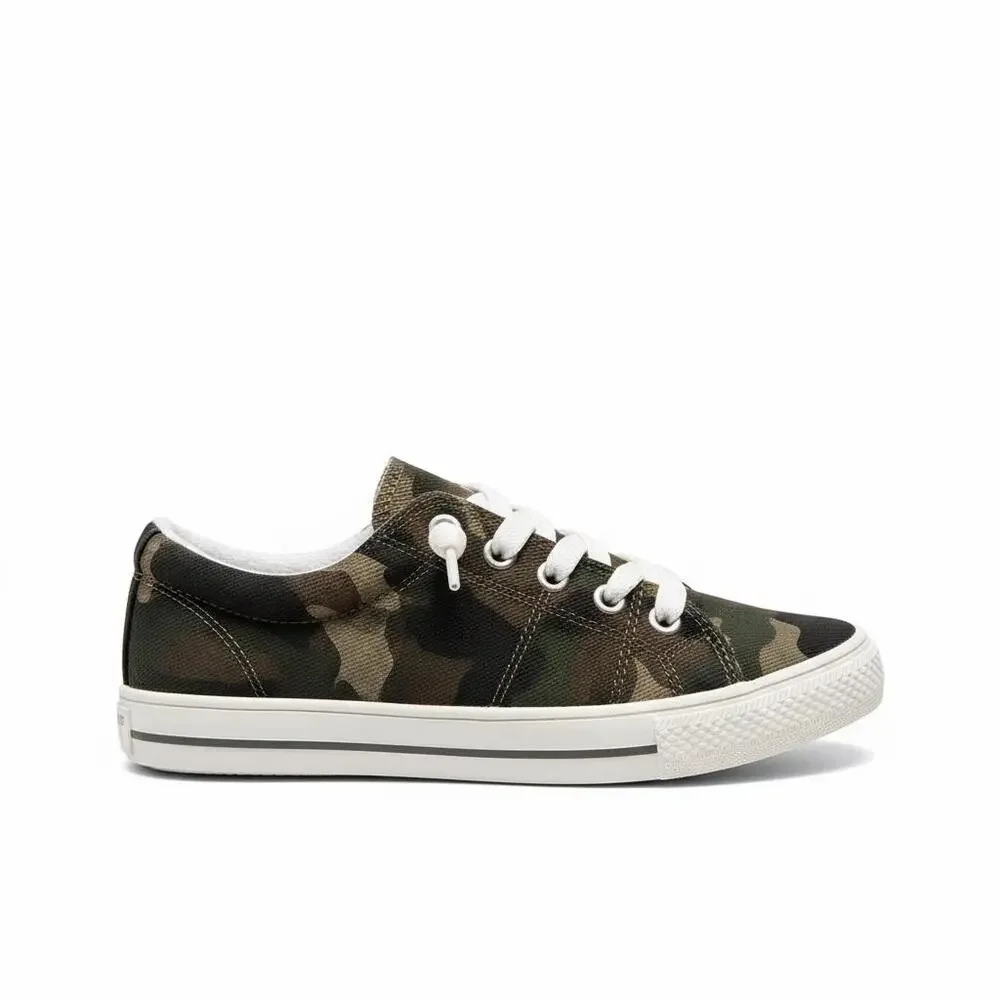 Print Canvas Lace-Up Sneakers - Picture 14 of 15
